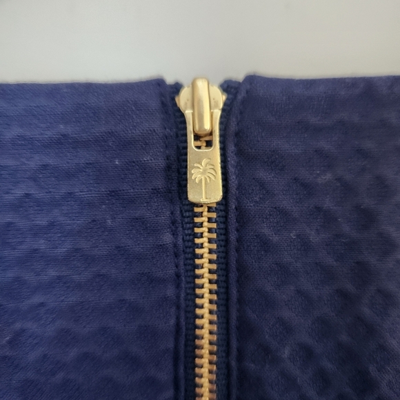 Lilly Pulitzer | Gabby 100% Cotton Beaded Shift Dress True Navy Blue - Size 0 - Picture 9 of 12